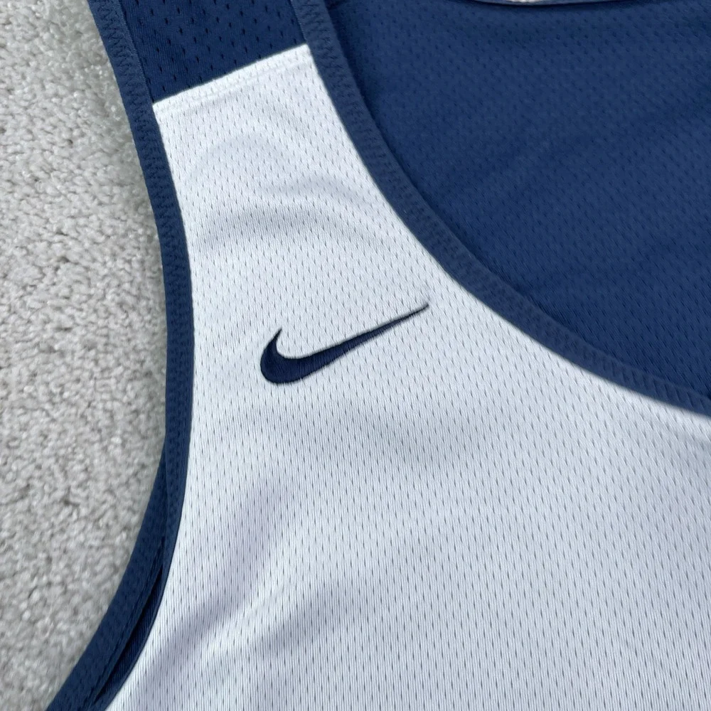 Nike Jersey Womens Medium Blue White Reversible Mesh Basketball Tank Top Gym‎